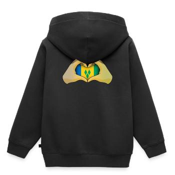 St. Vincent und die Grenadinen - Kinder Premium Organic Hoodie - Schwarz - Hinten - AI Model Kid Male (0cm)