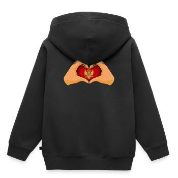 Monténégro - Sweat Premium à capuche enfant bio - noir - Dos - AI Model Kid Male (0cm)