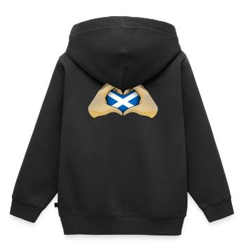 Schottland - Kinder Premium Organic Hoodie - Schwarz - Hinten - AI Model Kid Male (0cm)