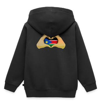 South Sudan - Kids Premium Organic Hoodie - black - Back - AI Model Kid Male (0cm)