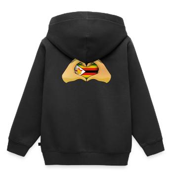 Zimbabwe - Sweat Premium à capuche enfant bio - noir - Dos - AI Model Kid Male (0cm)