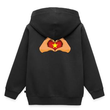 Vietnam - Kinder Premium Organic Hoodie - Schwarz - Hinten - AI Model Kid Male (0cm)