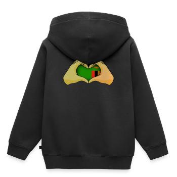 Sambia - Kinder Premium Organic Hoodie - Schwarz - Hinten - AI Model Kid Male (0cm)