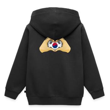 Corée du Sud - Sweat Premium à capuche enfant bio - noir - Dos - AI Model Kid Male (0cm)