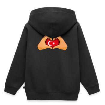 Türkei - Kinder Premium Organic Hoodie - Schwarz - Hinten - AI Model Kid Male (0cm)