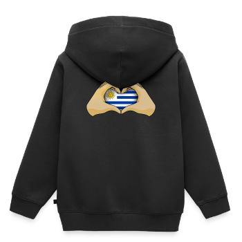 Uruguay - Sweat Premium à capuche enfant bio - noir - Dos - AI Model Kid Male (0cm)