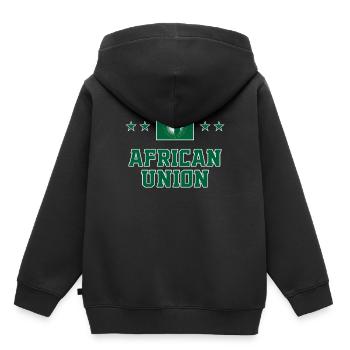 African Union - Kids Premium Organic Hoodie - black - Back - AI Model Kid Male (0cm)