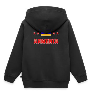 Arménie - Sweat Premium à capuche enfant bio - noir - Dos - AI Model Kid Male (0cm)