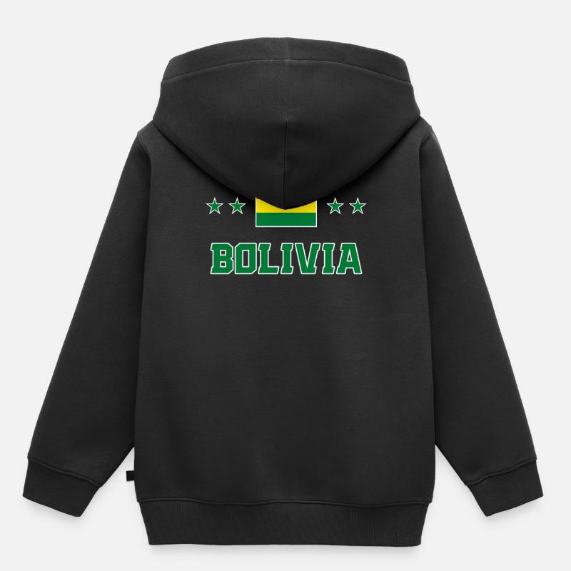 Bolivie - Sweat Premium à capuche enfant bio - noir