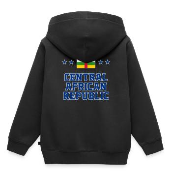 République Centrafricaine - Sweat Premium à capuche enfant bio - noir - Dos - AI Model Kid Male (0cm)