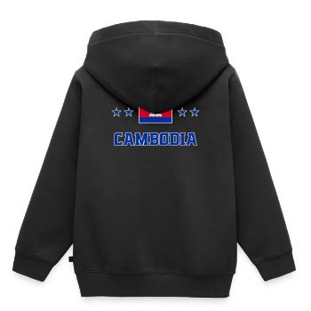 Cambodge - Sweat Premium à capuche enfant bio - noir - Dos - AI Model Kid Male (0cm)