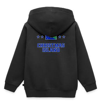 Île Christmas - Sweat Premium à capuche enfant bio - noir - Dos - AI Model Kid Male (0cm)