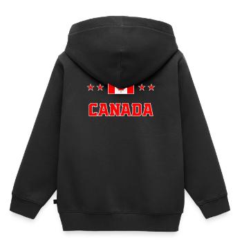 Kanada - Kinder Premium Organic Hoodie - Schwarz - Hinten - AI Model Kid Male (0cm)