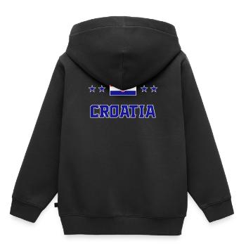 Kroatien - Kinder Premium Organic Hoodie - Schwarz - Hinten - AI Model Kid Male (0cm)