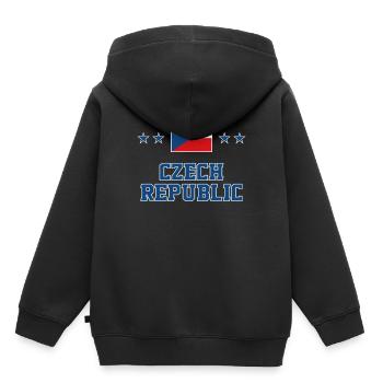 République tchèque - Sweat Premium à capuche enfant bio - noir - Dos - AI Model Kid Male (0cm)