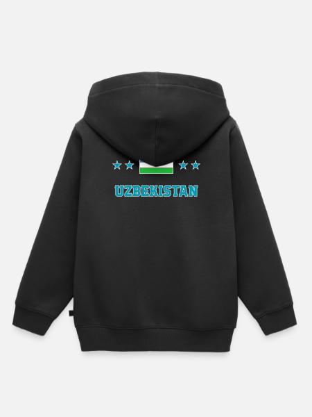 Usbekistan - Kinder Premium Organic Hoodie - Schwarz