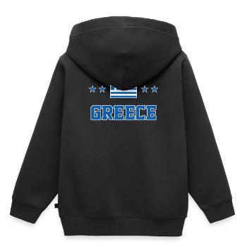 Griechenland - Kinder Premium Organic Hoodie - Schwarz - Hinten - AI Model Kid Male (0cm)