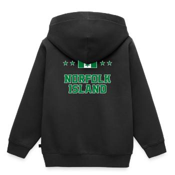 Île Norfolk - Sweat Premium à capuche enfant bio - noir - Dos - AI Model Kid Male (0cm)