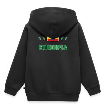 Éthiopie - Sweat Premium à capuche enfant bio - noir - Dos - AI Model Kid Male (0cm)