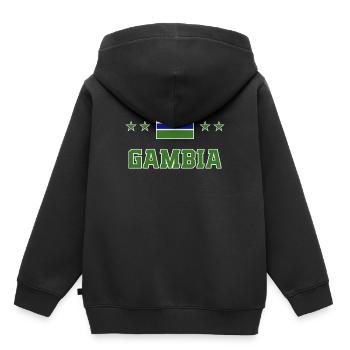Gambie - Sweat Premium à capuche enfant bio - noir - Dos - AI Model Kid Male (0cm)