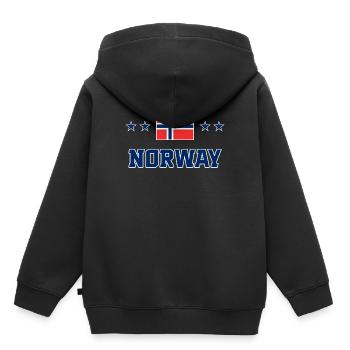 Norwegen - Kinder Premium Organic Hoodie - Schwarz - Hinten - AI Model Kid Male (0cm)