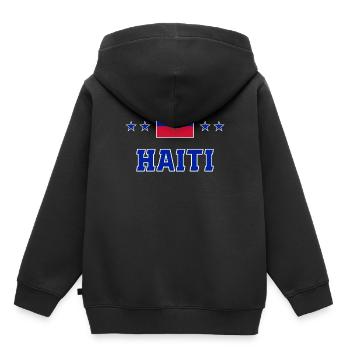 Haïti - Sweat Premium à capuche enfant bio - noir - Dos - AI Model Kid Male (0cm)