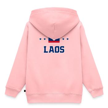 Laos - Kinder Premium Organic Hoodie - Rosa - Hinten - AI Model Kid Female (0cm)