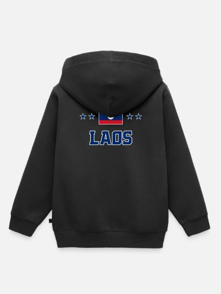 Laos - Sweat Premium à capuche enfant bio - noir