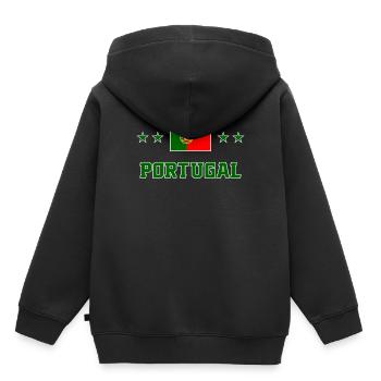 Portugal - Kinder Premium Organic Hoodie - Schwarz - Hinten - AI Model Kid Male (0cm)