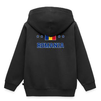 Rumänien - Kinder Premium Organic Hoodie - Schwarz - Hinten - AI Model Kid Male (0cm)