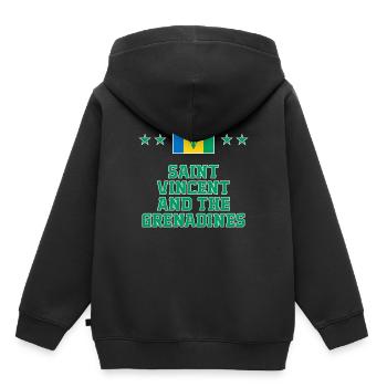 St. Vincent und die Grenadinen - Kinder Premium Organic Hoodie - Schwarz - Hinten - AI Model Kid Male (0cm)