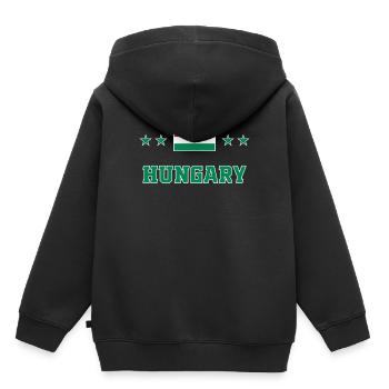 Hungary - Kids Premium Organic Hoodie - black - Back - AI Model Kid Male (0cm)