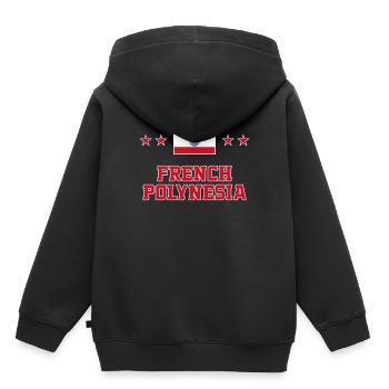 Polynésie française - Sweat Premium à capuche enfant bio - noir - Dos - AI Model Kid Male (0cm)