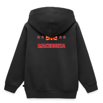Macédoine - Sweat Premium à capuche enfant bio - noir - Dos - AI Model Kid Male (0cm)