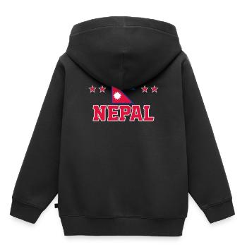 Népal - Sweat Premium à capuche enfant bio - noir - Dos - AI Model Kid Male (0cm)