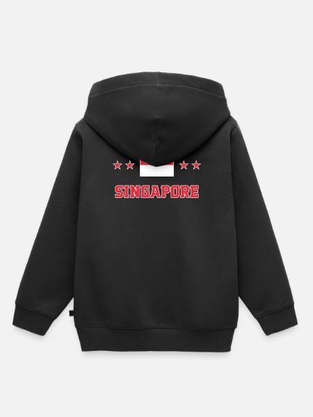 Singapur - Kinder Premium Organic Hoodie - Schwarz