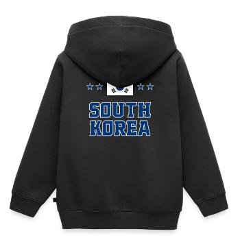 Corée du Sud - Sweat Premium à capuche enfant bio - noir - Dos - AI Model Kid Male (0cm)