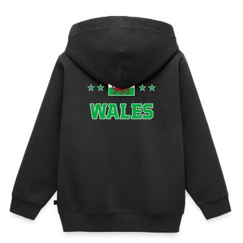 Pays de Galles - Sweat Premium à capuche enfant bio - noir - Dos - AI Model Kid Male (0cm)