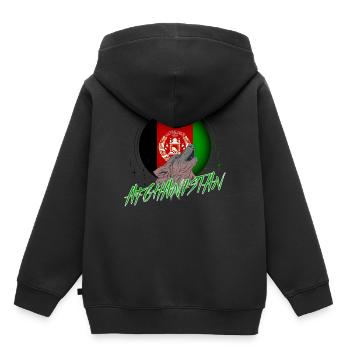 Afghanistan - Kinder Premium Organic Hoodie - Schwarz - Hinten - AI Model Kid Male (0cm)