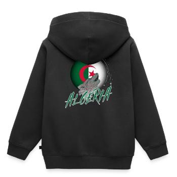 Algerien - Kinder Premium Organic Hoodie - Schwarz - Hinten - AI Model Kid Male (0cm)