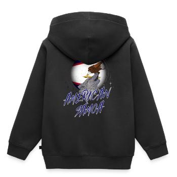 Amerikanisch-Samoa - Kinder Premium Organic Hoodie - Schwarz - Hinten - AI Model Kid Male (0cm)