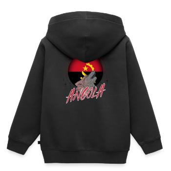 Angola - Sweat Premium à capuche enfant bio - noir - Dos - AI Model Kid Male (0cm)