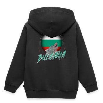 Bulgarie - Sweat Premium à capuche enfant bio - noir - Dos - AI Model Kid Male (0cm)