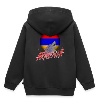 Armenien - Kinder Premium Organic Hoodie - Schwarz - Hinten - AI Model Kid Male (0cm)