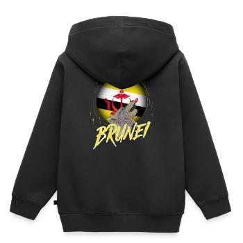 Brunei - Sweat Premium à capuche enfant bio - noir - Dos - AI Model Kid Male (0cm)