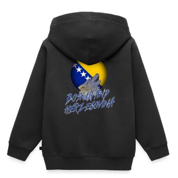Bosnien und Herzegowina - Kinder Premium Organic Hoodie - Schwarz - Hinten - AI Model Kid Male (0cm)