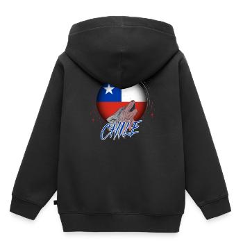 Chile - Kinder Premium Organic Hoodie - Schwarz - Hinten - AI Model Kid Male (0cm)