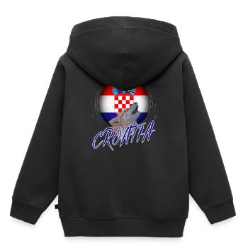 Kroatien - Kinder Premium Organic Hoodie - Schwarz - Hinten - AI Model Kid Male (0cm)