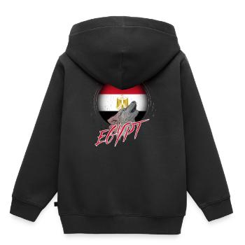 Ägypten - Kinder Premium Organic Hoodie - Schwarz - Hinten - AI Model Kid Male (0cm)