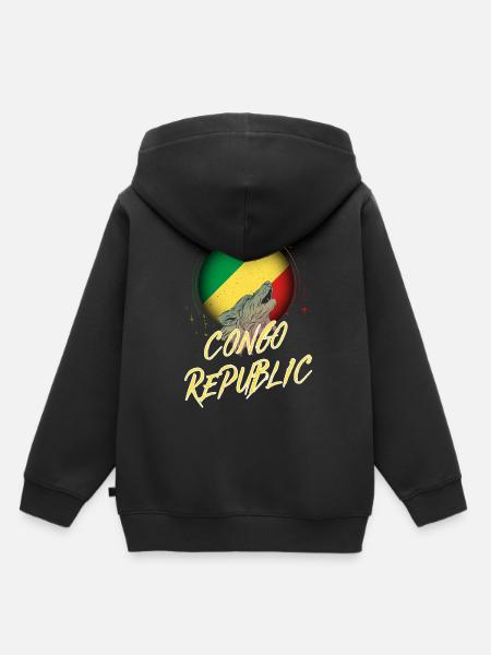 Kongo Republik - Kinder Premium Organic Hoodie - Schwarz